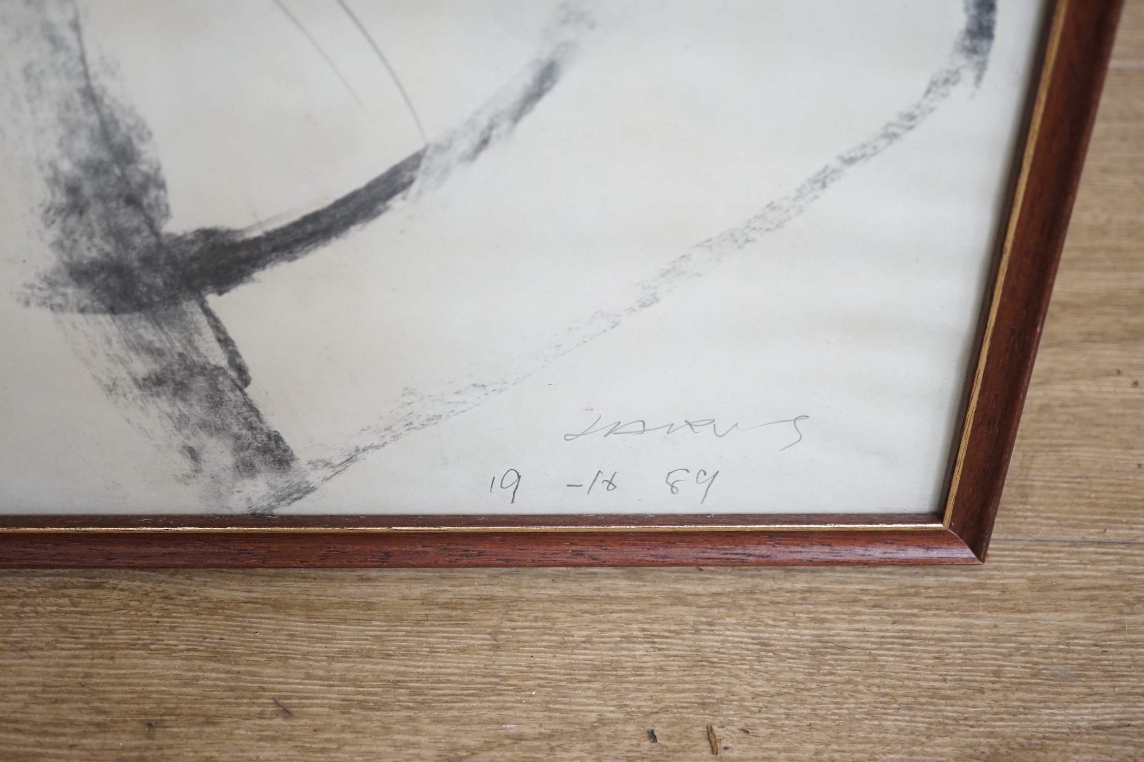 Roland Jarvis (1926-2016), two charcoal and pencil drawings, 'Profile Head 1' and 'Profile Head 2', signed and dated 1989, 50 x 40cm and 40 x 50cm